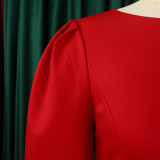 Women's summer new round neck pleated temperament fashion ol Tongle pencil skirt dress  ATR505