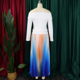 New foreign trade fashion elegant one-word collar coat long skirt suit   ML3309