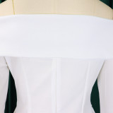 New foreign trade fashion elegant one-word collar coat long skirt suit   ML3309
