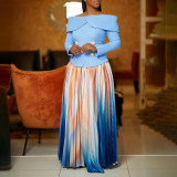New foreign trade fashion elegant one-word collar coat long skirt suit   ML3309