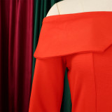 New foreign trade fashion elegant one-word collar coat long skirt suit   ML3309