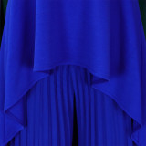 Fashion casual set summer fashion diva private clothes back-revealing shirt pleated wide-leg pants European and American set  ATR372