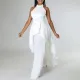 Fashion casual set summer fashion diva private clothes back-revealing shirt pleated wide-leg pants European and American set  ATR372