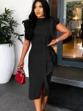 Women's temperament tight sexy red mid-length dress dress ATR 3325