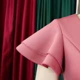 New style, fashionable, elegant, lace edge, pure color, body-hugging dress  ML3310