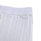 Irregular pleated lace-up top gradient skirt suit foreign trade two-piece suit  ML3297
