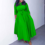 Women's spring and summer new fashion temperament with plus size long skirt foreign trade dress  ML3171