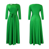 Women's spring and summer new fashion temperament with plus size long skirt foreign trade dress  ML3171