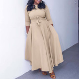 Women's spring and summer new fashion temperament with plus size long skirt foreign trade dress  ML3171