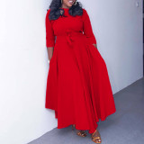 Women's spring and summer new fashion temperament with plus size long skirt foreign trade dress  ML3171
