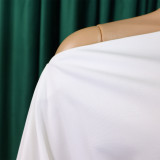 Foreign trade women's fashion style pure color slanted collar shirt wide leg pants set  ML3298