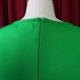 Foreign trade women's summer new style pure color high waist temperament commuting lotus leaf sleeve office European and American dress  ATR311