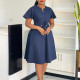 Women's summer fashion temperament solid color strap short sleeve plus size foreign trade dress ATR574