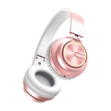 Rose Gold Wireless Headphones with Microphone Over Ear Stereo Headset Bass Big Earphone for PC Laptop Android Phone, for a Gift