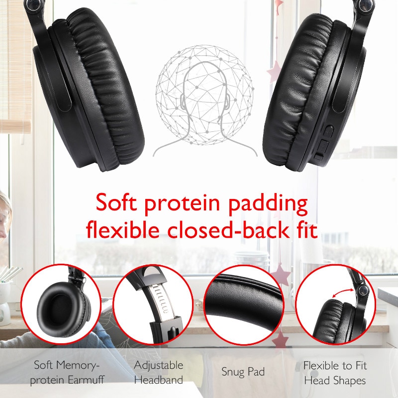 wireless headphones with extended mic