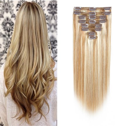 Us 70 Clip In Hair Extensions Balayage 100 Human Hair For Thin