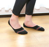 Spring and summer cotton socks Men's socks head color stripe one invisible socks shallow mouth silicone non-slip men's socks wholesale