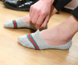 Spring and summer cotton socks Men's socks head color stripe one invisible socks shallow mouth silicone non-slip men's socks wholesale