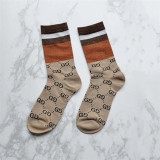 2019 Net red explosion models G letter in the pile pile socks European and American tide socks college sports and leisure cotton color matching women's socks wholesale