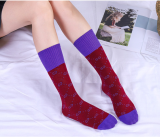 G letter tide brand spring and autumn winter Korean version of the knee under the tube cotton pile socks fashion wild calf female socks