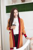 long sweater cardigan sweater women 2019 new women's color matching striped edge joker loose jacket