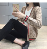 sweater jacket women 2019 autumn and winter long sleeve loose V-neck single-breasted jacket sweater cardigan