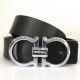 belt 2.8 wide belt men and women real leather smooth buckle business 8 word buckle belt