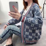 clothes 2019 spring sweater cardigan coat women short paragraph loose retro joker student sweater women's clothing