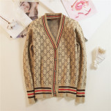 sweater cardigan women's spring 2019 new knit jacket autumn and winter retro