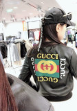 2019 autumn new fashion joker PU leather jacket baseball uniform women jacket short jacket