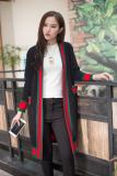 long sweater cardigan sweater women 2019 new women's color matching striped edge joker loose jacket
