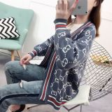 clothes 2019 spring sweater cardigan coat women short paragraph loose retro joker student sweater women's clothing