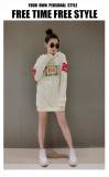 2019 autumn women new hot drilling letter printing fashion trend hooded sweater