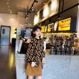 clothes 2019 autumn new sweater women's solid color round neck long sleeve letter pullover sweater women wear