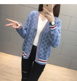 sweater jacket women 2019 autumn and winter long sleeve loose V-neck single-breasted jacket sweater cardigan