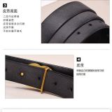 belt 2.8 wide belt men and women real leather smooth buckle business 8 word buckle belt