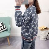 clothes 2019 spring sweater cardigan coat women short paragraph loose retro joker student sweater women's clothing
