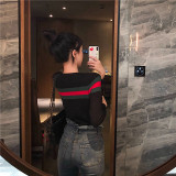 2019 autumn new striped color matching classic joker sweater