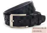 belt men's belt real leather casual belt board leather pin buckle plaid belt