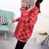 clothes 2019 spring sweater cardigan coat women short paragraph loose retro joker student sweater women's clothing