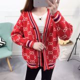 clothes 2019 spring sweater cardigan coat women short paragraph loose retro joker student sweater women's clothing