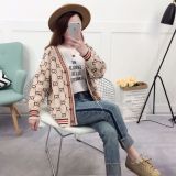 clothes 2019 spring sweater cardigan coat women short paragraph loose retro joker student sweater women's clothing