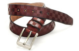 belt men's belt real leather casual belt board leather pin buckle plaid belt