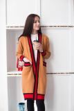long sweater cardigan sweater women 2019 new women's color matching striped edge joker loose jacket