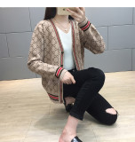 sweater jacket women 2019 autumn and winter long sleeve loose V-neck single-breasted jacket sweater cardigan