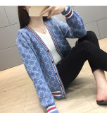sweater jacket women 2019 autumn and winter long sleeve loose V-neck single-breasted jacket sweater cardigan