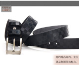 belt men's belt real leather casual belt board leather pin buckle plaid belt