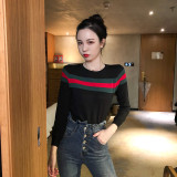2019 autumn new striped color matching classic joker sweater