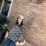 clothes 2019 autumn new sweater women's solid color round neck long sleeve letter pullover sweater women wear