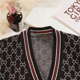 sweater cardigan women's spring 2019 new knit jacket autumn and winter retro